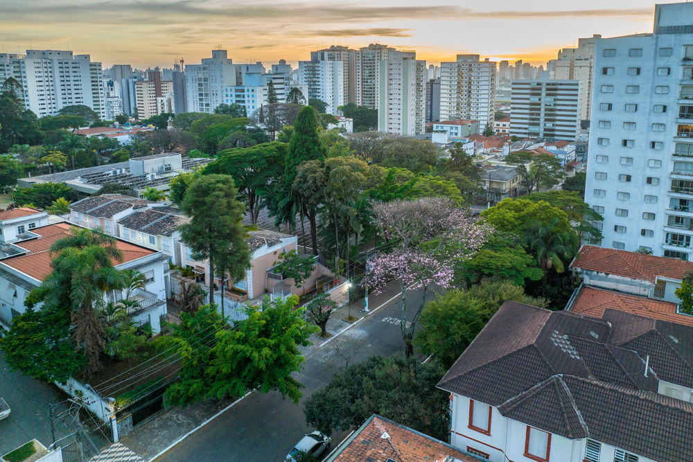 Vista aérea do Ipiranga, próximo à estação Sacomã